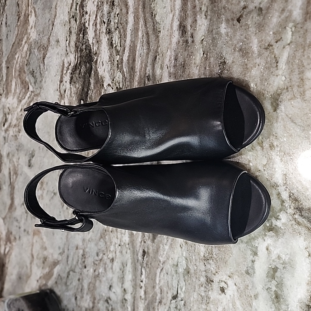 Vince leather sling back Peep Toe